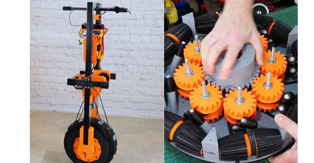 One-Wheeled Robot Stays Balanced with 3D-Printed Parts